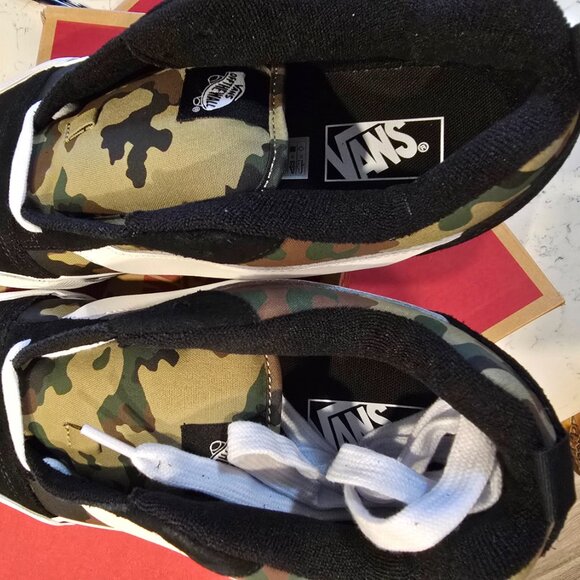 Vans Knu Skool Mens Casual Shoes Camo Green Black VN000D22YJ7 Size 10.5 NEW - Picture 8 of 10